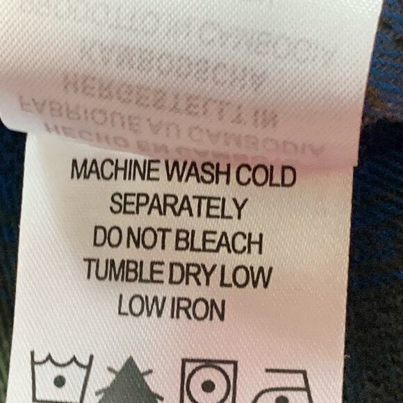 Legendary Whitetails Shirt Buck Camp Mens XL Blue Tan Plaid Flannel Button Up - Picture 9 of 13